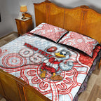 Custom Swans Football Quilt Bed Set Aboriginal Dot Art Pattern