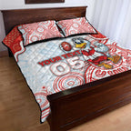 Custom Swans Football Quilt Bed Set Aboriginal Dot Art Pattern