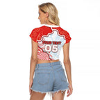 Custom Swans Football Raglan Cropped T Shirt Aboriginal Dot Art Pattern