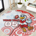 Custom Swans Football Round Carpet Aboriginal Dot Art Pattern