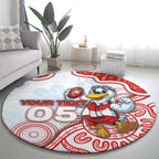 Custom Swans Football Round Carpet Aboriginal Dot Art Pattern