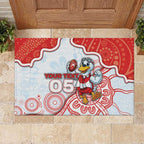 Custom Swans Football Rubber Doormat Aboriginal Dot Art Pattern