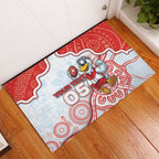 Custom Swans Football Rubber Doormat Aboriginal Dot Art Pattern