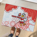 Custom Swans Football Rubber Doormat Aboriginal Dot Art Pattern