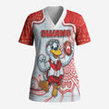 Custom Swans Football Scrub Top Aboriginal Dot Art Pattern
