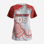 Custom Swans Football Scrub Top Aboriginal Dot Art Pattern