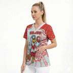 Custom Swans Football Scrub Top Aboriginal Dot Art Pattern