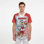 Custom Swans Football Scrub Top Aboriginal Dot Art Pattern
