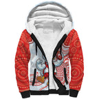 Custom Swans Football Sherpa Hoodie Aboriginal Dot Art Pattern