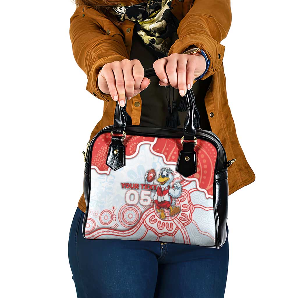 Custom Swans Football Shoulder Handbag Aboriginal Dot Art Pattern