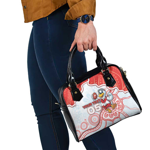Custom Swans Football Shoulder Handbag Aboriginal Dot Art Pattern