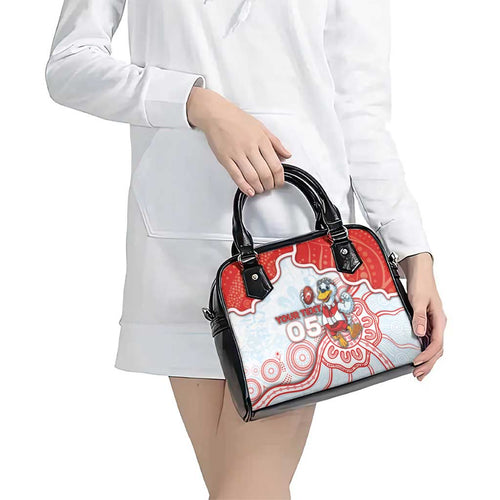 Custom Swans Football Shoulder Handbag Aboriginal Dot Art Pattern