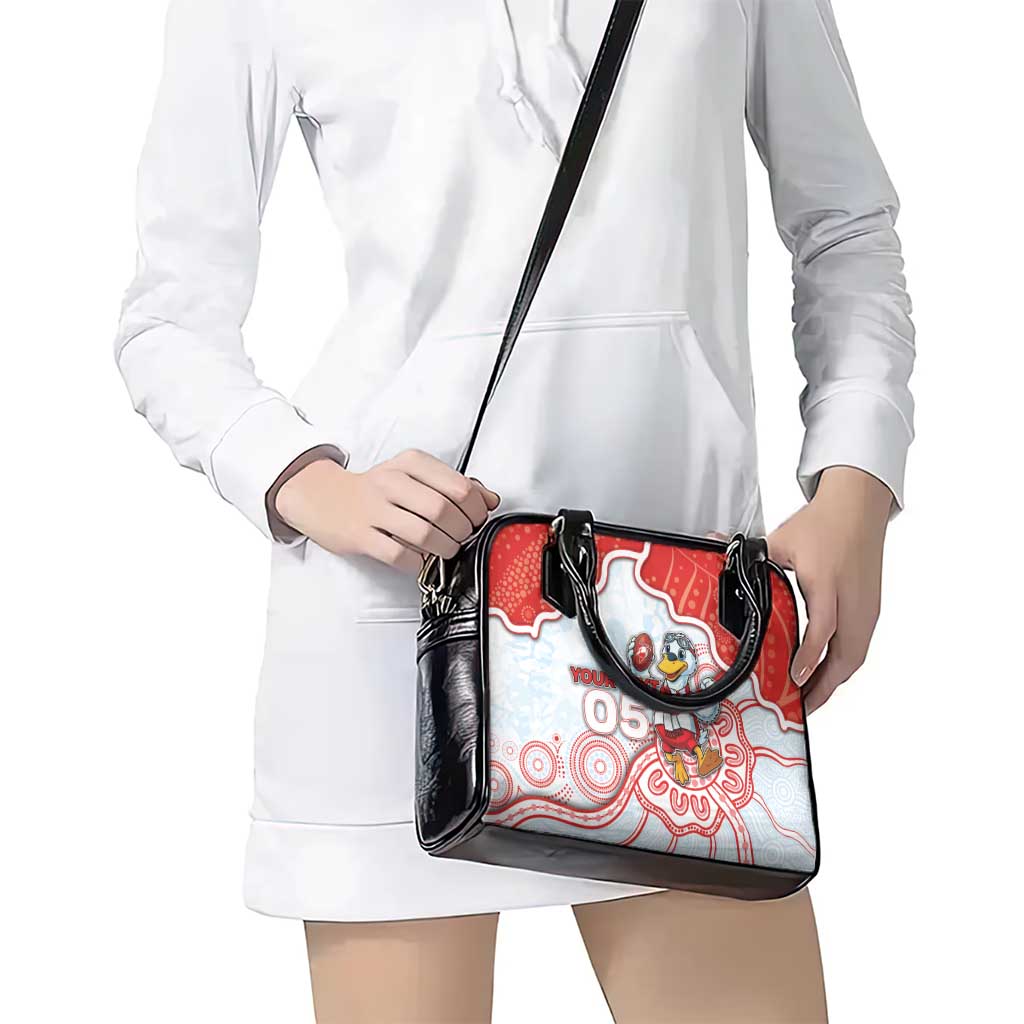 Custom Swans Football Shoulder Handbag Aboriginal Dot Art Pattern