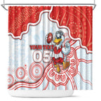Custom Swans Football Shower Curtain Aboriginal Dot Art Pattern
