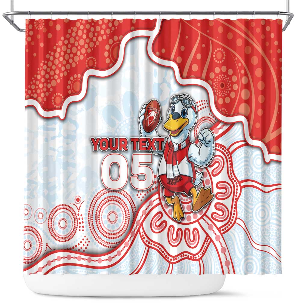 Custom Swans Football Shower Curtain Aboriginal Dot Art Pattern
