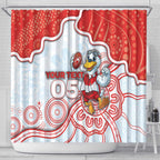 Custom Swans Football Shower Curtain Aboriginal Dot Art Pattern