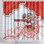 Custom Swans Football Shower Curtain Aboriginal Dot Art Pattern