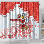 Custom Swans Football Shower Curtain Aboriginal Dot Art Pattern