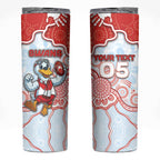 Custom Swans Football Skinny Tumbler Aboriginal Dot Art Pattern