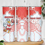 Custom Swans Football Skinny Tumbler Aboriginal Dot Art Pattern