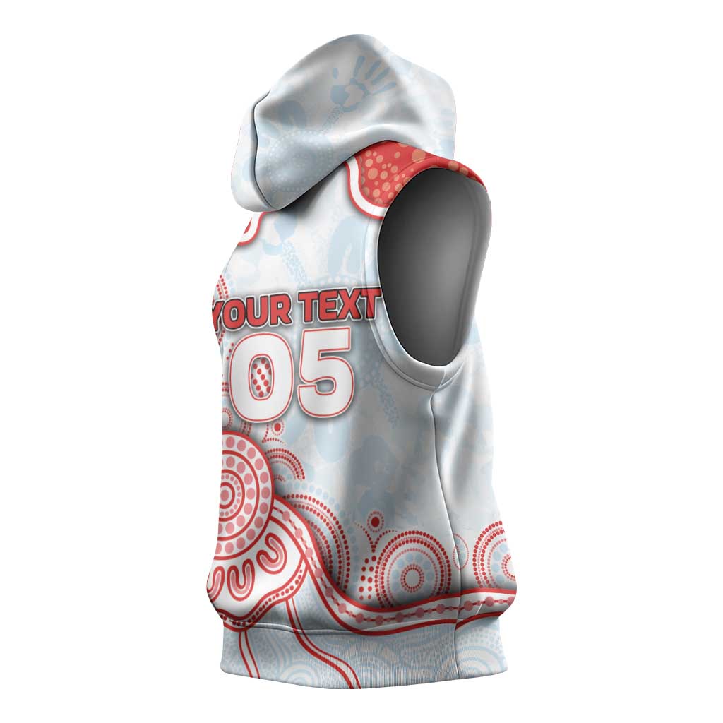 Custom Swans Football Sleeveless Hoodie Aboriginal Dot Art Pattern
