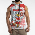 Custom Swans Football Sleeveless Hoodie Aboriginal Dot Art Pattern