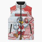 Custom Swans Football Sleeveless Puffer Jacket Aboriginal Dot Art Pattern