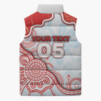 Custom Swans Football Sleeveless Puffer Jacket Aboriginal Dot Art Pattern