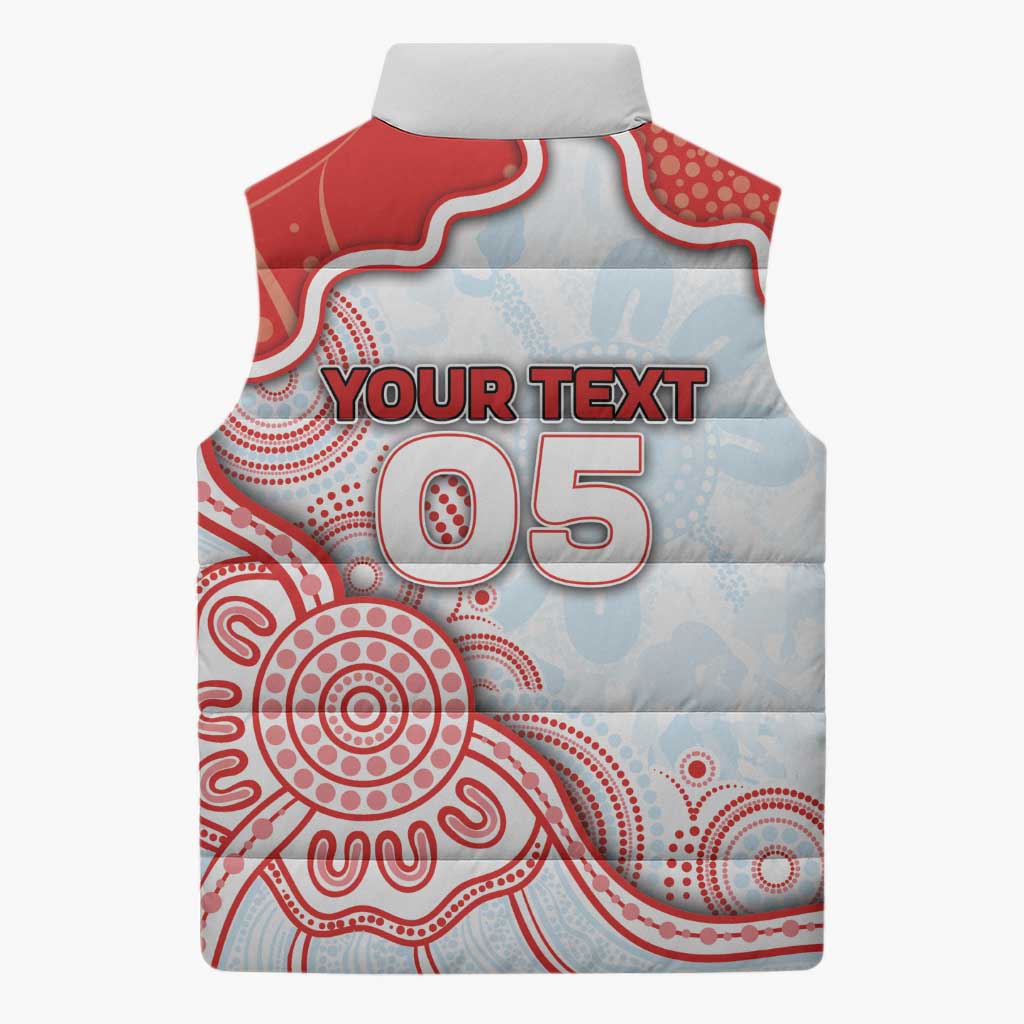Custom Swans Football Sleeveless Puffer Jacket Aboriginal Dot Art Pattern