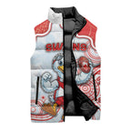 Custom Swans Football Sleeveless Puffer Jacket Aboriginal Dot Art Pattern
