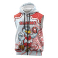 Custom Swans Football Sleeveless Zip Hoodie Aboriginal Dot Art Pattern