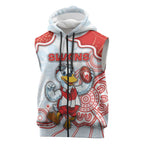 Custom Swans Football Sleeveless Zip Hoodie Aboriginal Dot Art Pattern