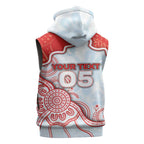 Custom Swans Football Sleeveless Zip Hoodie Aboriginal Dot Art Pattern