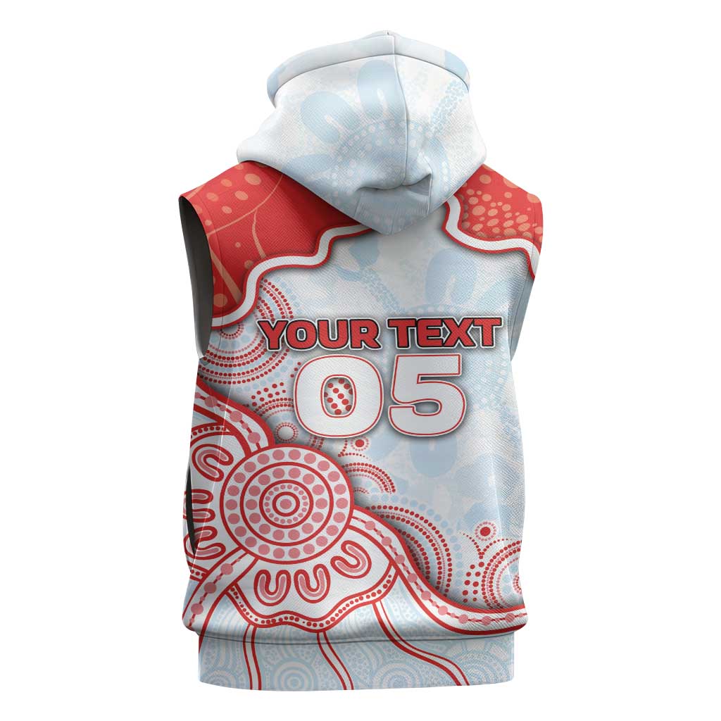 Custom Swans Football Sleeveless Zip Hoodie Aboriginal Dot Art Pattern