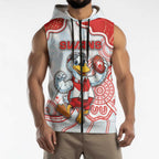 Custom Swans Football Sleeveless Zip Hoodie Aboriginal Dot Art Pattern