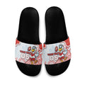 Custom Swans Football Slide Sandals Aboriginal Dot Art Pattern