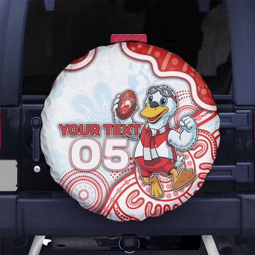 Custom Swans Football Spare Tire Cover Aboriginal Dot Art Pattern
