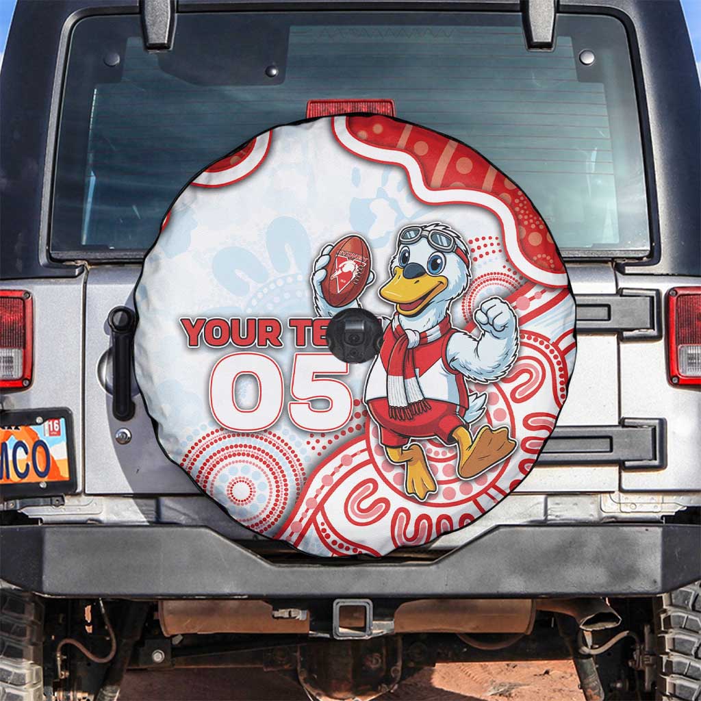 Custom Swans Football Spare Tire Cover Aboriginal Dot Art Pattern