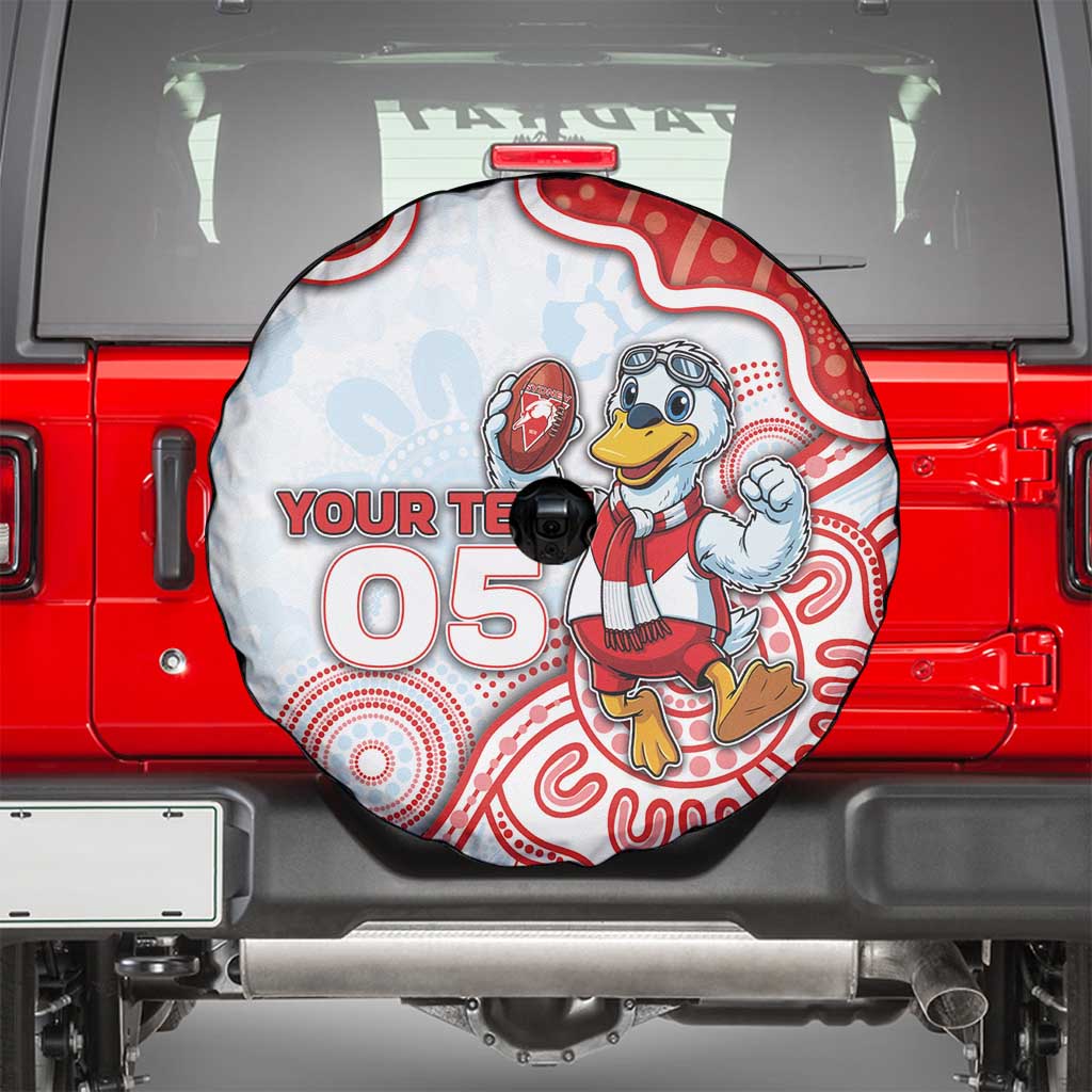 Custom Swans Football Spare Tire Cover Aboriginal Dot Art Pattern