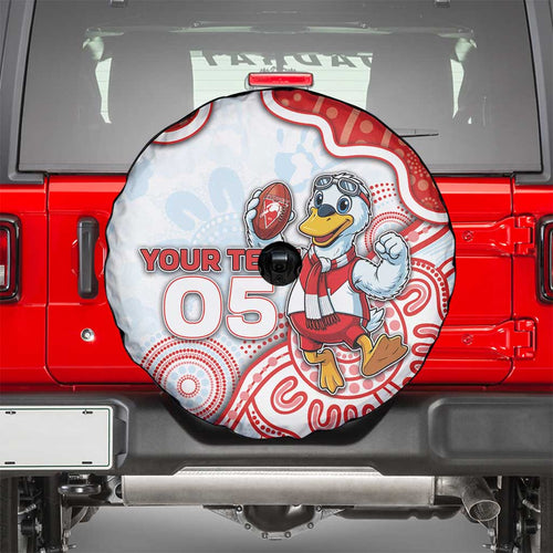 Custom Swans Football Spare Tire Cover Aboriginal Dot Art Pattern
