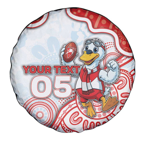 Custom Swans Football Spare Tire Cover Aboriginal Dot Art Pattern