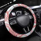 Swans Football Steering Wheel Cover Aboriginal Dot Art Pattern