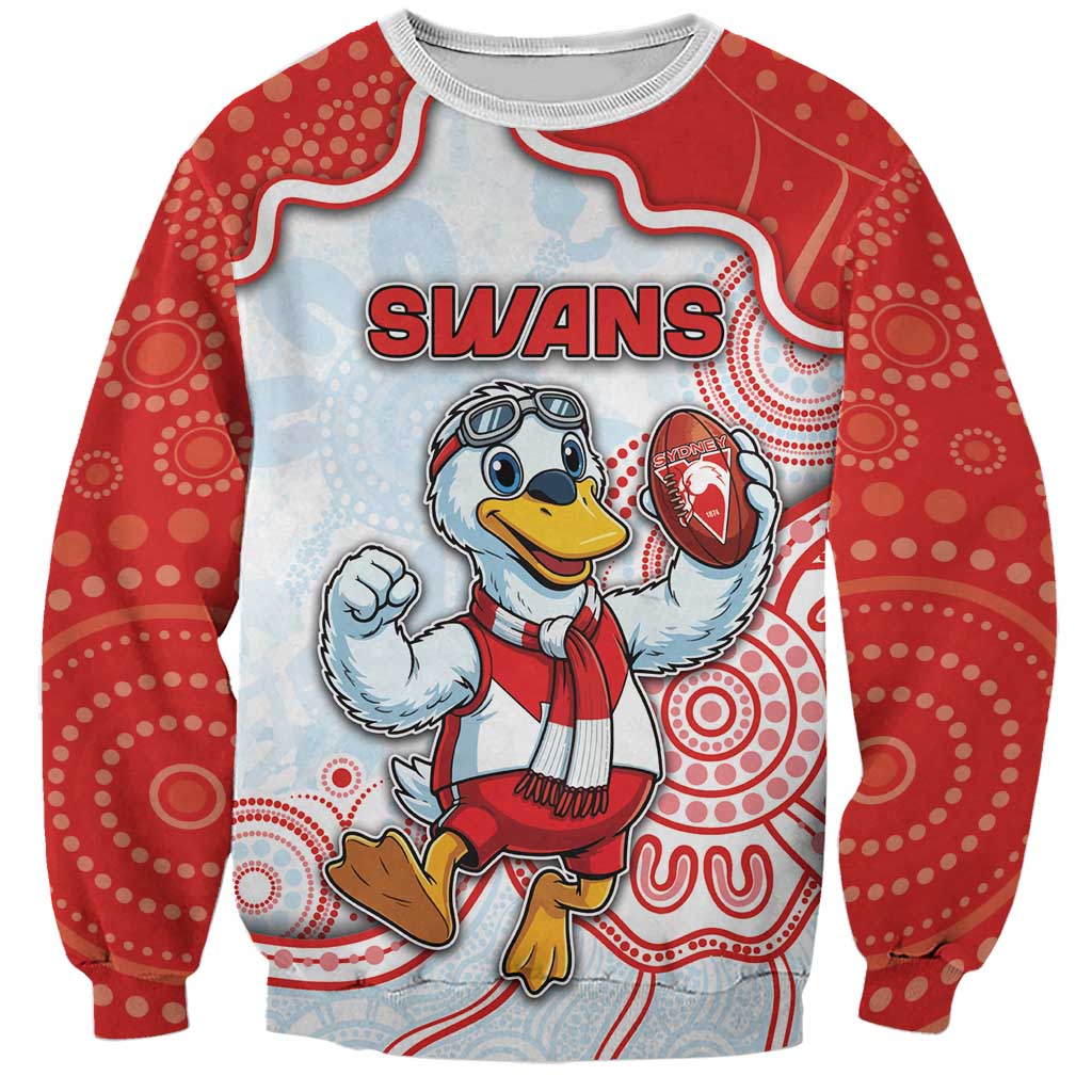 Custom Swans Football Sweatshirt Aboriginal Dot Art Pattern