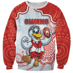 Custom Swans Football Sweatshirt Aboriginal Dot Art Pattern
