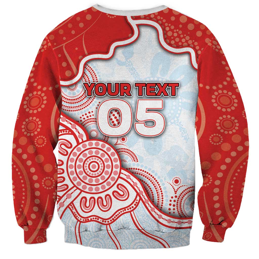 Custom Swans Football Sweatshirt Aboriginal Dot Art Pattern