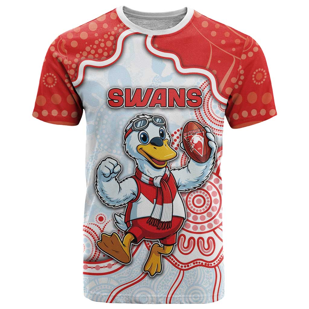 Custom Swans Football T Shirt Aboriginal Dot Art Pattern