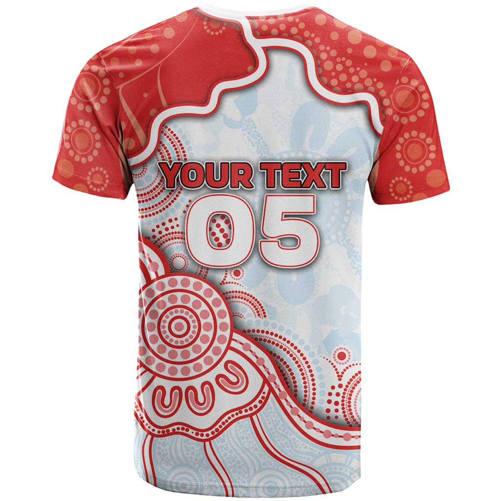 Custom Swans Football T Shirt Aboriginal Dot Art Pattern