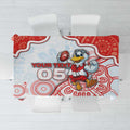 Custom Swans Football Tablecloth Aboriginal Dot Art Pattern