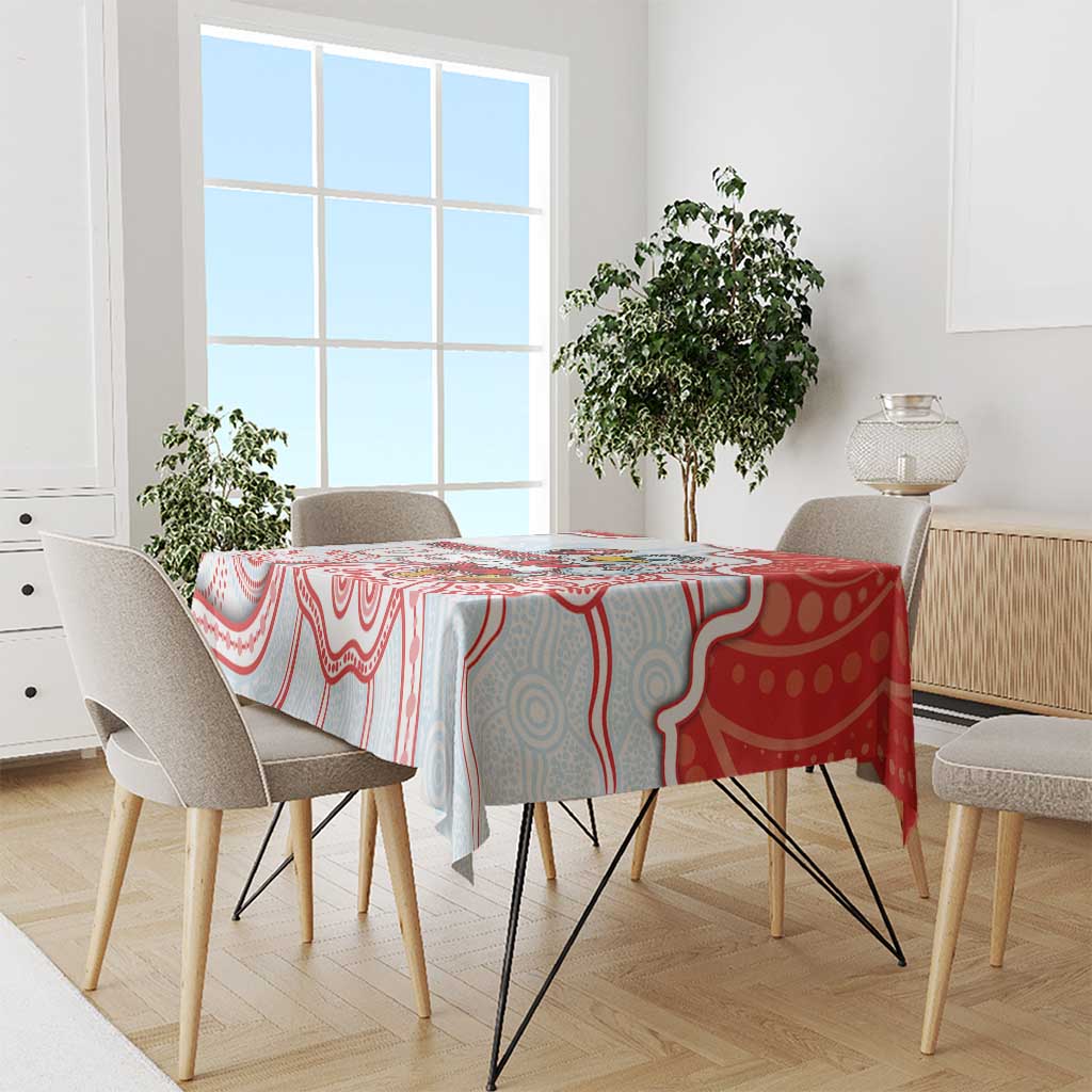 Custom Swans Football Tablecloth Aboriginal Dot Art Pattern