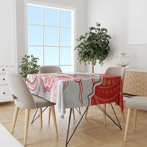 Custom Swans Football Tablecloth Aboriginal Dot Art Pattern